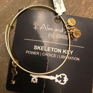 Alex and Ani Gold Skeleton Key Bracelet NWT